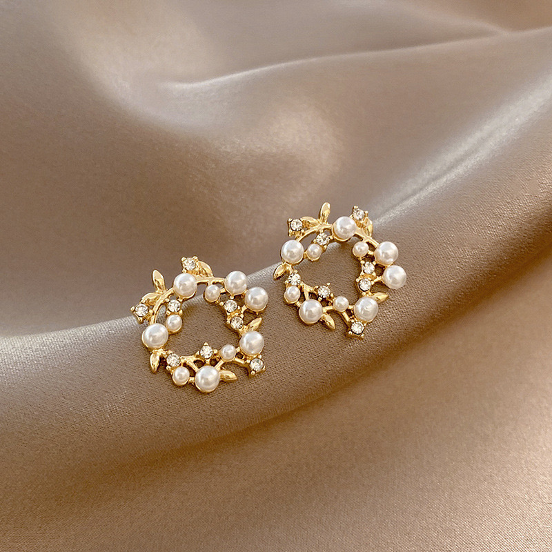 Caravanas Perla forma Corazon Dorado - Estilo Coreano R33
